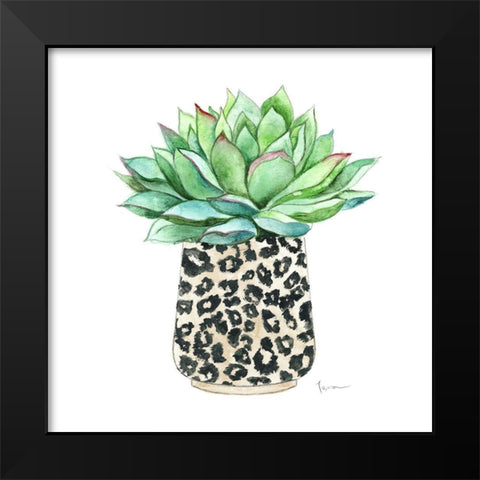 Spotted Succulent Black Modern Wood Framed Art Print by Tava Studios