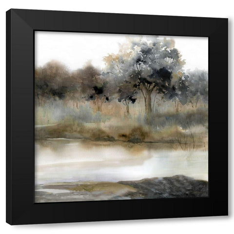 Silent Waters II Black Modern Wood Framed Art Print with Double Matting by Robinson, Carol