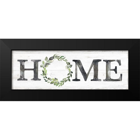 Gray Home Wreath Black Modern Wood Framed Art Print by Brockmon, Kristen