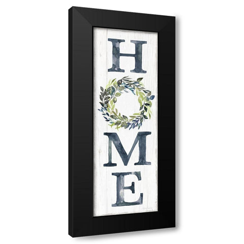 Blue Home Wreath Black Modern Wood Framed Art Print with Double Matting by Brockmon, Kristen