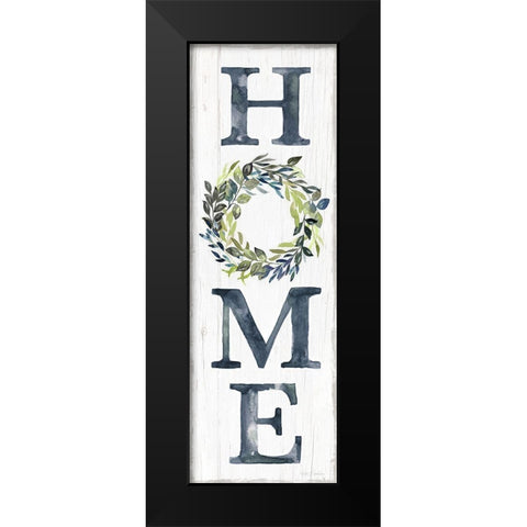 Blue Home Wreath Black Modern Wood Framed Art Print by Brockmon, Kristen