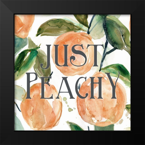 Just Peachy Black Modern Wood Framed Art Print by Robinson, Carol