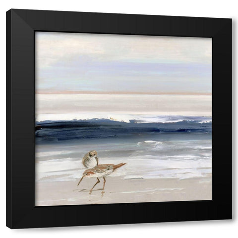 Beachcombing I Black Modern Wood Framed Art Print by Swatland, Sally