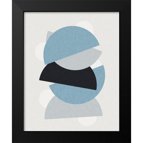 Shapely Blues I Black Modern Wood Framed Art Print by Santiago, Daniela