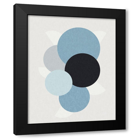 Shapely Blues II Black Modern Wood Framed Art Print with Double Matting by Santiago, Daniela