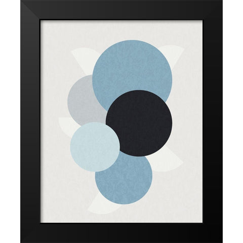 Shapely Blues II Black Modern Wood Framed Art Print by Santiago, Daniela
