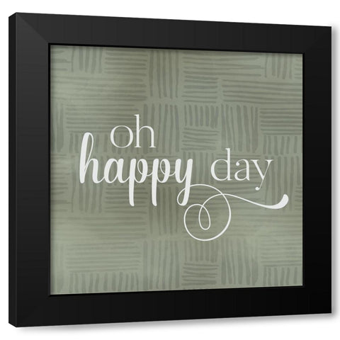 Happy Day Black Modern Wood Framed Art Print with Double Matting by CAD Designs