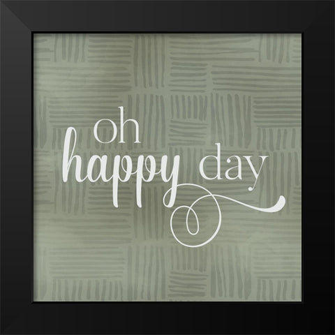 Happy Day Black Modern Wood Framed Art Print by CAD Designs