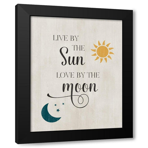 Sun and Moon Black Modern Wood Framed Art Print by CAD Designs