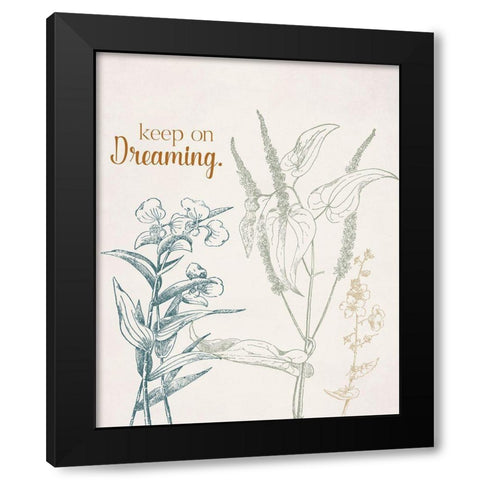 Keep on Dreaming Black Modern Wood Framed Art Print with Double Matting by Santiago, Daniela