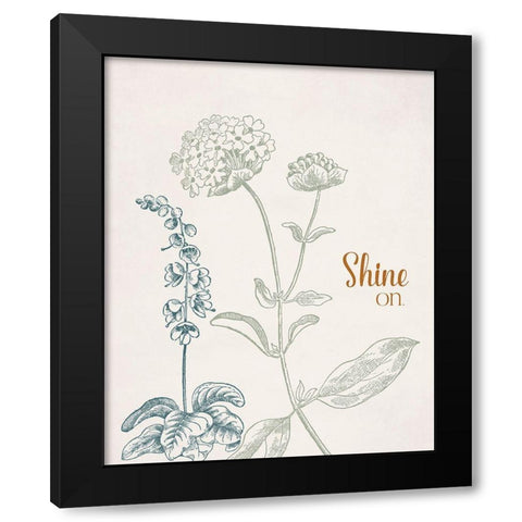 Shine On Black Modern Wood Framed Art Print by Santiago, Daniela