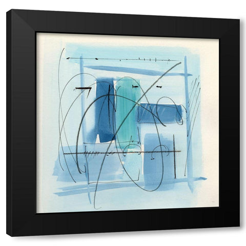 Amalfi II Black Modern Wood Framed Art Print with Double Matting by Jill, Susan
