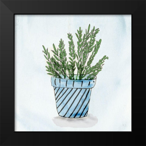 Pot of Herbs II Black Modern Wood Framed Art Print by Jill, Susan