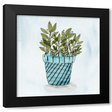 Pot of Herbs IV Black Modern Wood Framed Art Print by Jill, Susan