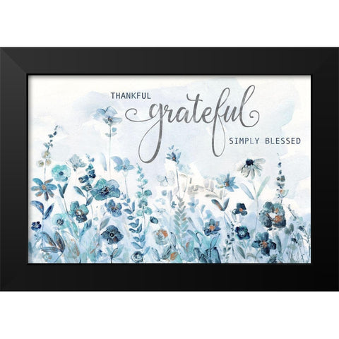 Glittering Meadow Black Modern Wood Framed Art Print by Swatland, Sally