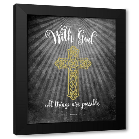 With God Gold Black Modern Wood Framed Art Print with Double Matting by Murray, Amanda