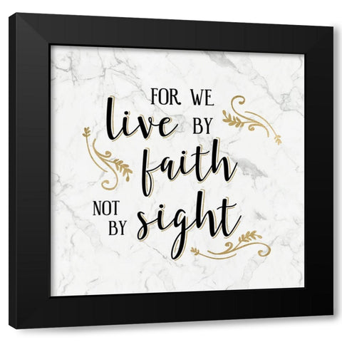 Walk by Faith Marble Black Modern Wood Framed Art Print with Double Matting by Carpentieri, Natalie