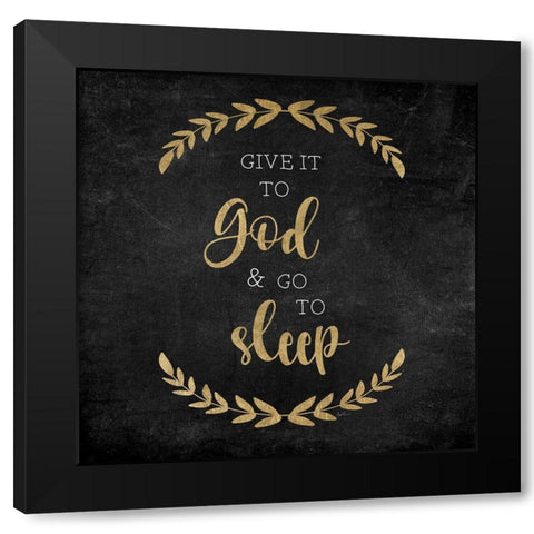 Go To Sleep Gold Black Modern Wood Framed Art Print with Double Matting by Carpentieri, Natalie