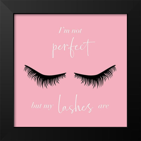 Long Lashes in Pink Black Modern Wood Framed Art Print by Carpentieri, Natalie