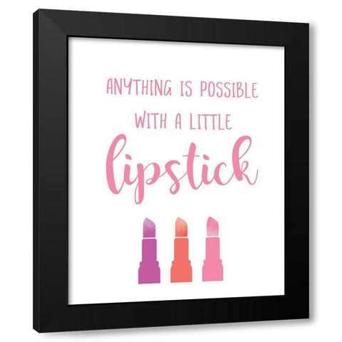Little Lipstick Black Modern Wood Framed Art Print by Murray, Amanda