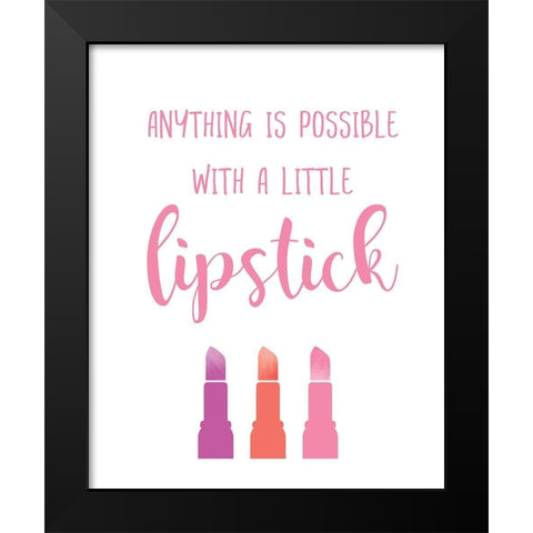 Little Lipstick Black Modern Wood Framed Art Print by Murray, Amanda