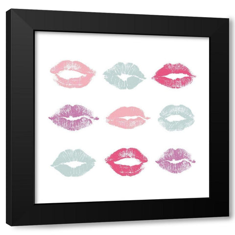 Kisses in Color Black Modern Wood Framed Art Print with Double Matting by Robinson, Carol