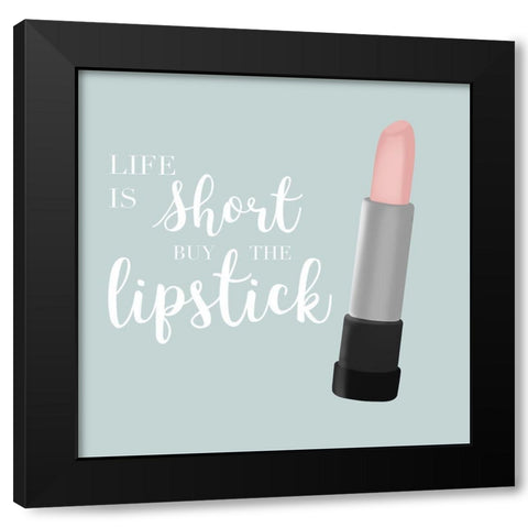 Buy the Lipstick in Teal Black Modern Wood Framed Art Print by Carpentieri, Natalie
