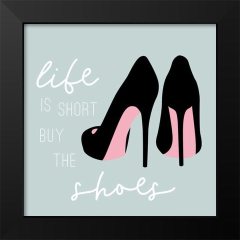 Buy the Shoes in Teal Black Modern Wood Framed Art Print by Carpentieri, Natalie