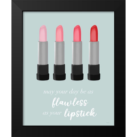 Flawless Lipstick Black Modern Wood Framed Art Print by Carpentieri, Natalie