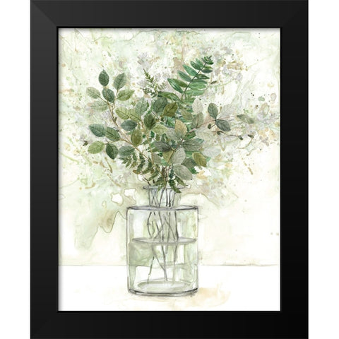 Delicate Greenery I Black Modern Wood Framed Art Print by Robinson, Carol