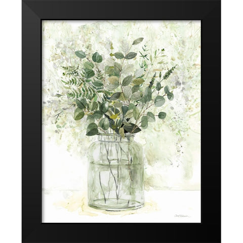 Delicate Greenery II Black Modern Wood Framed Art Print by Robinson, Carol