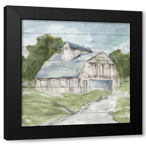 Soft Summer Barn Black Modern Wood Framed Art Print with Double Matting by Robinson, Carol