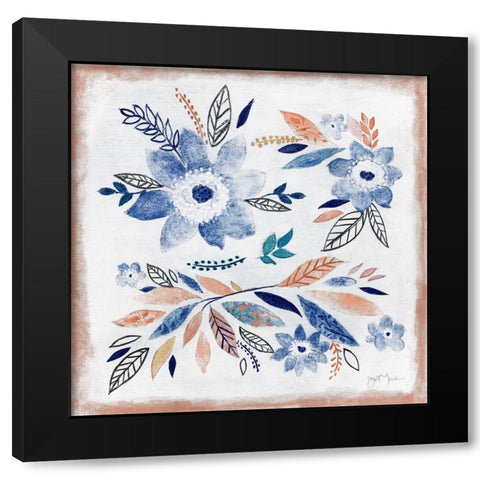 La Fleur I Black Modern Wood Framed Art Print with Double Matting by Tava Studios