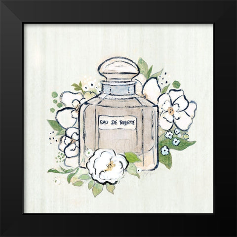 Fashion Floral Eau de Toilette Black Modern Wood Framed Art Print by Tava Studios