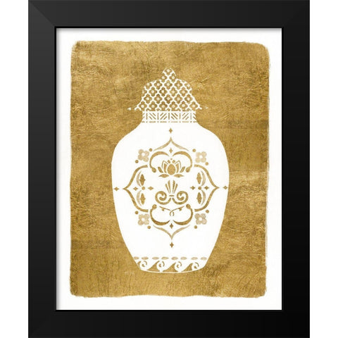 Golden Urn I Black Modern Wood Framed Art Print by Tava Studios