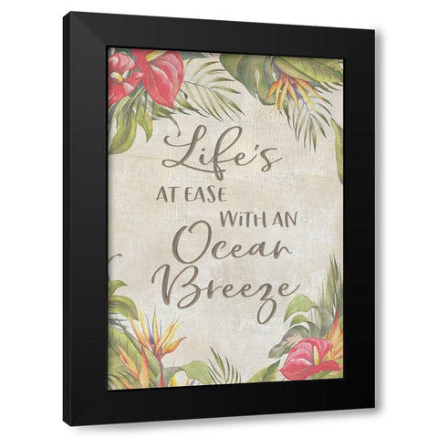 Lifes At Ease Black Modern Wood Framed Art Print by CAD Designs