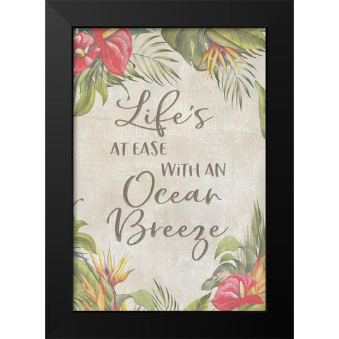 Lifes At Ease Black Modern Wood Framed Art Print by CAD Designs