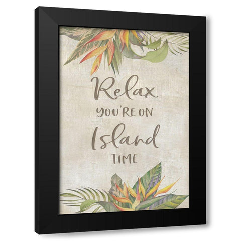 Youre On Island Time Black Modern Wood Framed Art Print by CAD Designs