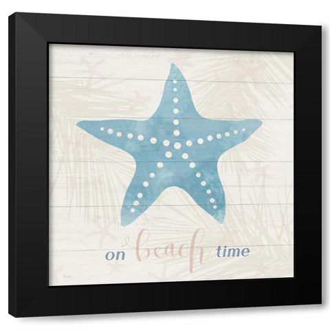 On Beach Time Black Modern Wood Framed Art Print by Carpentieri, Natalie