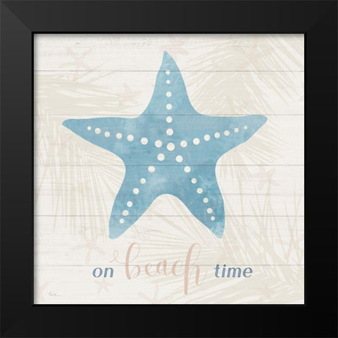 On Beach Time Black Modern Wood Framed Art Print by Carpentieri, Natalie