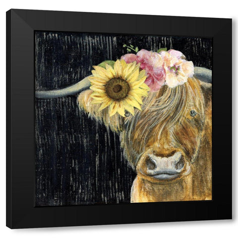Barnyard Betty Black Modern Wood Framed Art Print by Tava Studios