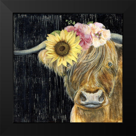 Barnyard Betty Black Modern Wood Framed Art Print by Tava Studios
