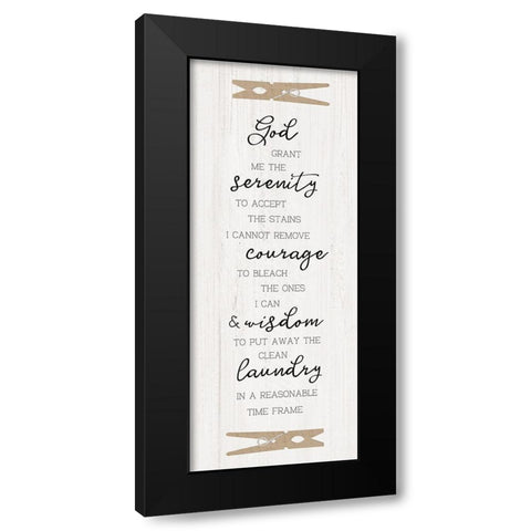 Laundry Serenity Black Modern Wood Framed Art Print by CAD Designs