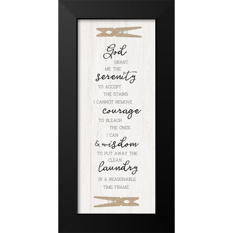 Laundry Serenity Black Modern Wood Framed Art Print by CAD Designs