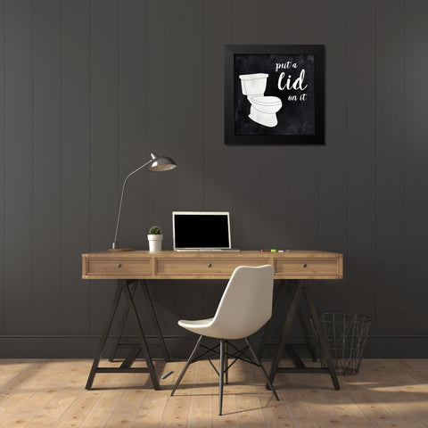 Put a Lid on it Black Modern Wood Framed Art Print by CAD Designs