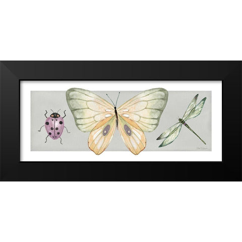 Pretty Insects I Black Modern Wood Framed Art Print by Robinson, Carol