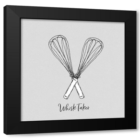 Whisk Taker Black Modern Wood Framed Art Print with Double Matting by CAD Designs