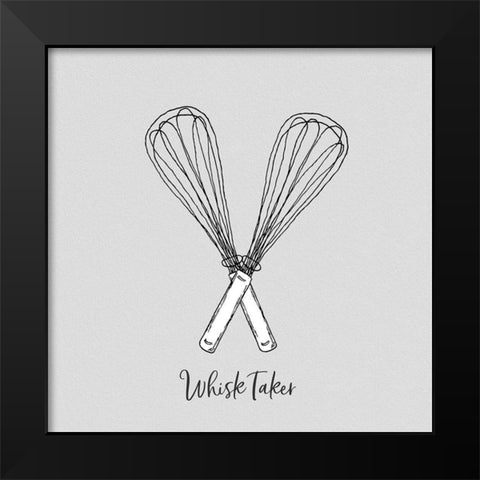 Whisk Taker Black Modern Wood Framed Art Print by CAD Designs