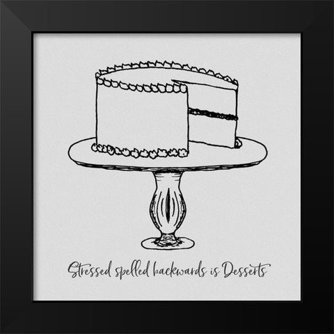 Stressed Spelled Backwards Black Modern Wood Framed Art Print by CAD Designs