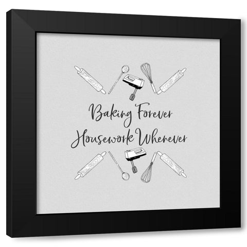 Baking Forever Black Modern Wood Framed Art Print with Double Matting by CAD Designs